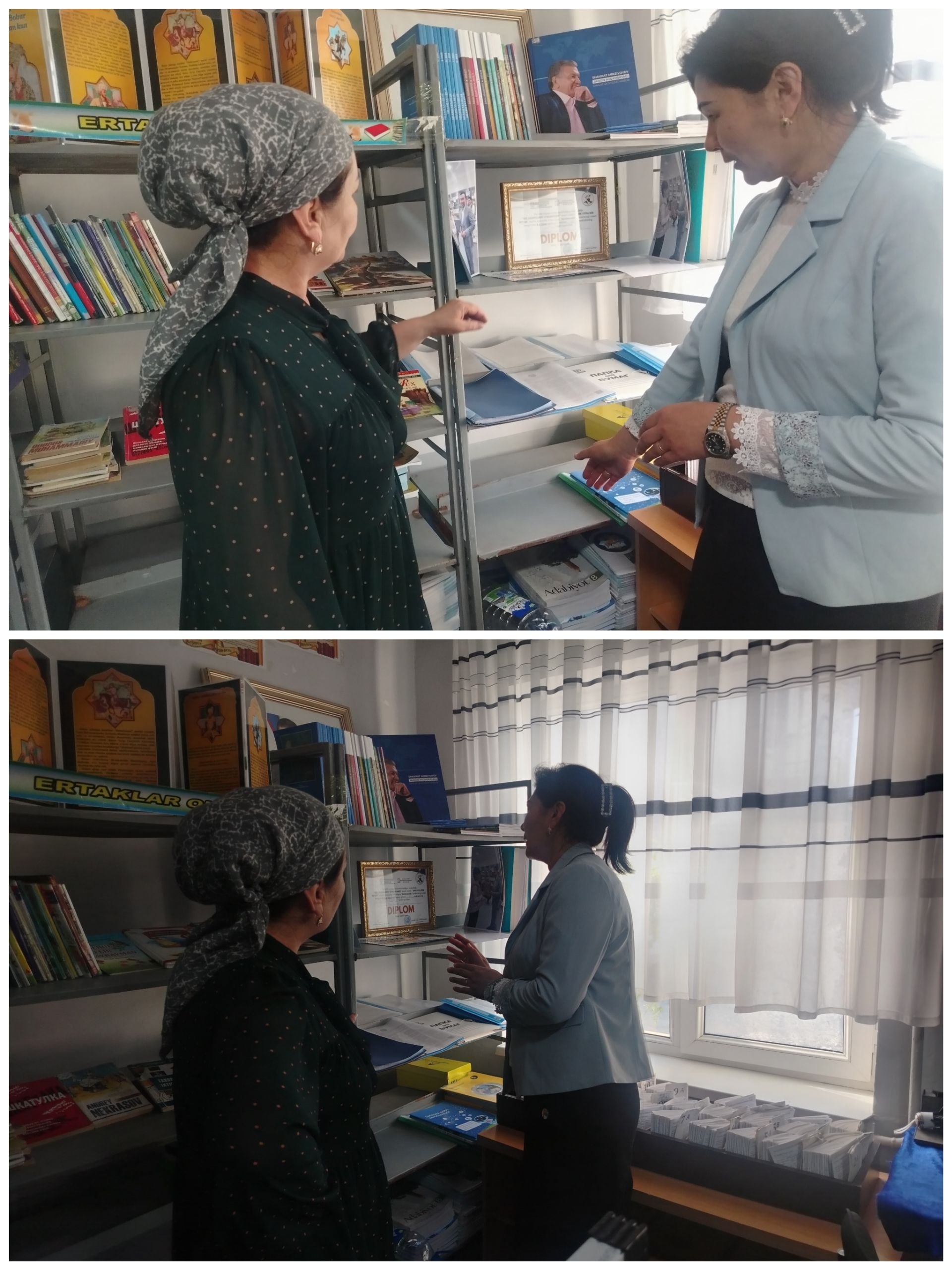 Chinobod MFY hududida joylashgan 18-umumiy o‘rta ta’lim maktabi kutubxonasiga uslubiy yordam ko‘rsatildi.